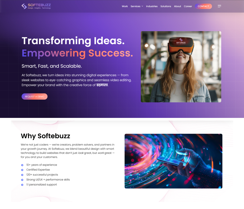 Softebuzz website portfolio screenshot