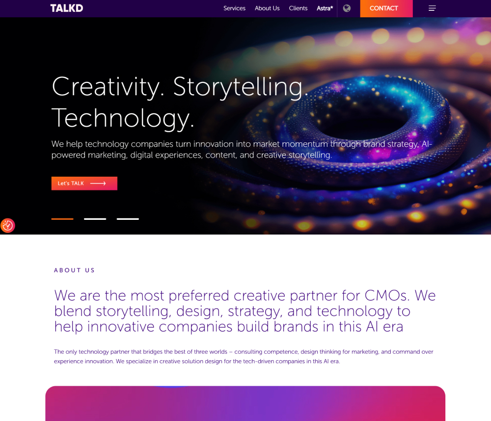 Talkd website portfolio screenshot